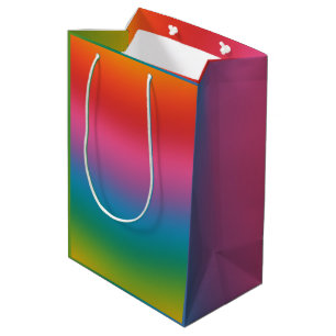 Colourful Rainbow Gradient  Medium Gift Bag