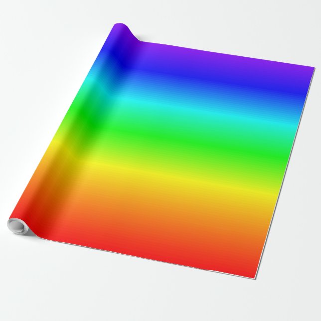 Colourful Rainbow Gradient Striped Pattern Wrapping Paper (Unrolled)