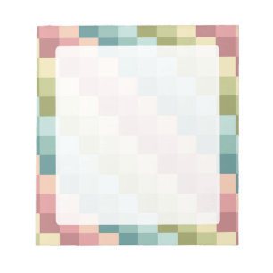 Colourful rainbow grid block pattern notepad