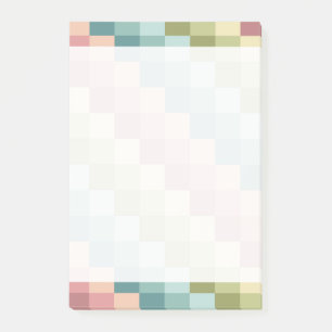 Colourful rainbow grid block pattern post-it notes