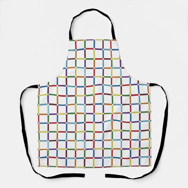 Colourful Rainbow Grid with Negative Space Apron (Front)