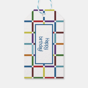 Colourful Rainbow Grid with Negative Space Gift Tags