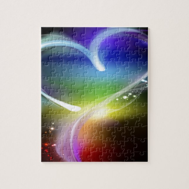 Colourful Rainbow Heart Jigsaw Puzzle (Vertical)