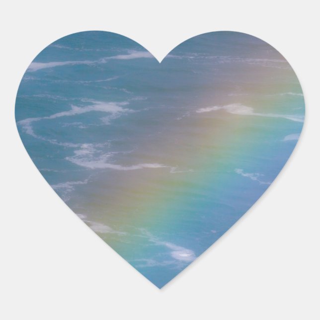 Colourful Rainbow Heart Sticker (Front)