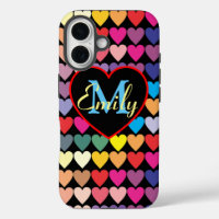 Colourful Rainbow Hearts Personalised