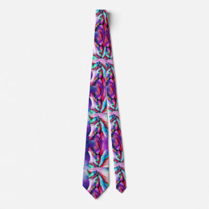 colourful rainbow horse splatter paint art tie