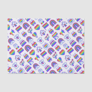 Colourful Rainbow Icon Patterns Tissue Paper