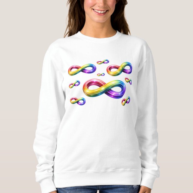 Colourful Rainbow Infinity Symbol Sweatshirt Gift (Front)