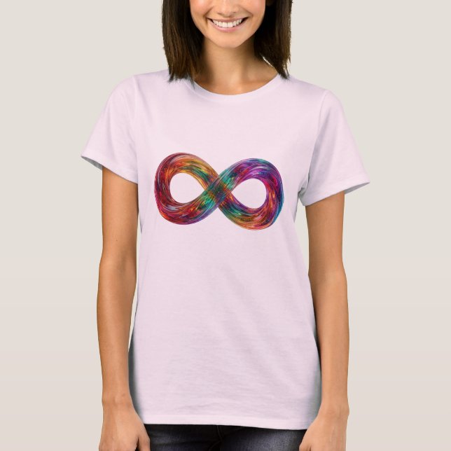 Colourful Rainbow Infinity Symbol T-Shirt (Front)