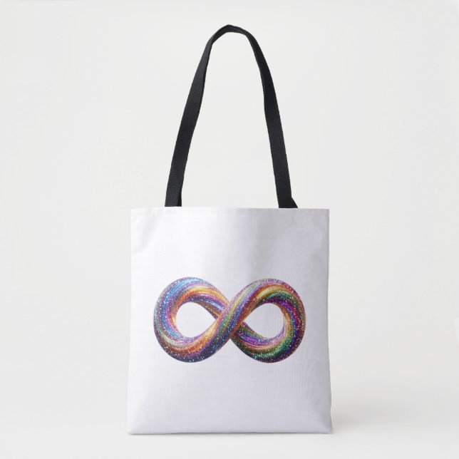 Colourful Rainbow Infinity Symbol Tote Bag (Front)
