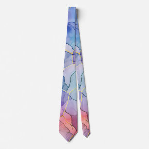 Colourful Rainbow Ink and Alcohol Bubbles Design Tie