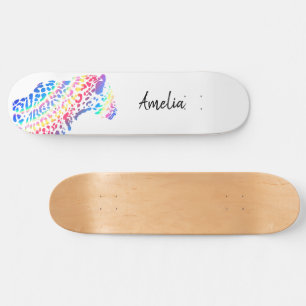 Colourful Rainbow Jaguar  Skateboard