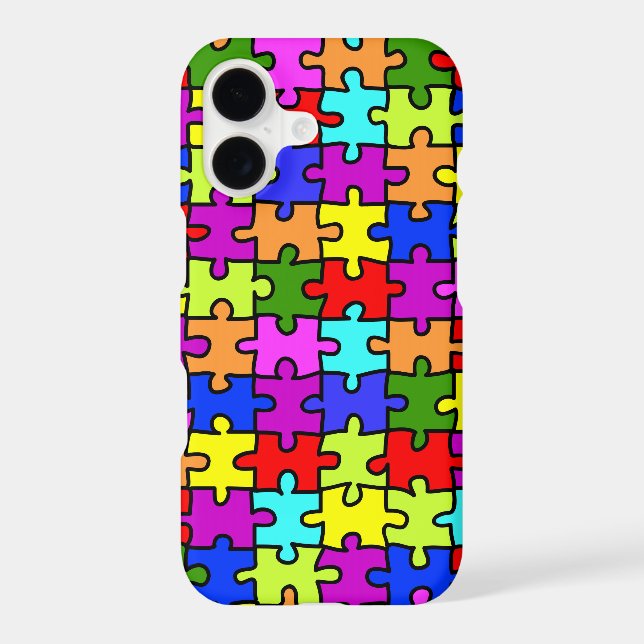 Colourful rainbow jigsaw puzzle pattern (Back)