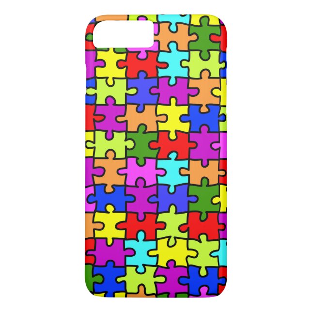 Colourful rainbow jigsaw puzzle pattern Case-Mate iPhone case (Back)