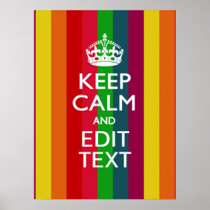 Colourful Rainbow Keep Calm And Your Text Poster