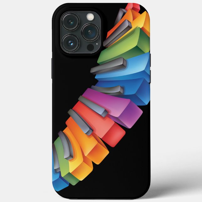 Colourful Rainbow Keyboard Musician Case-Mate iPhone Case (Back)