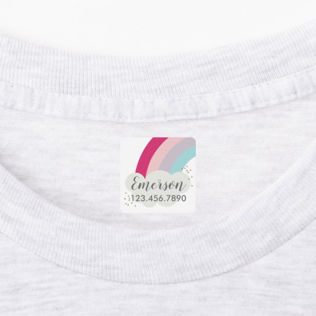 Colourful rainbow kids waterproof label (Affixed)