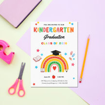 Colourful Rainbow Kindergarten Graduation 