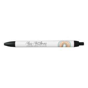 Colourful Rainbow Kindergarten Teacher School Black Ink Pen