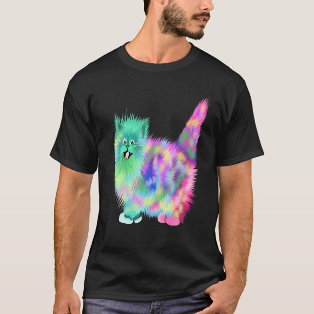Colourful Rainbow Kitten Tshirt (Front)