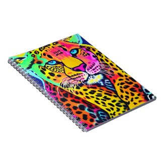 Colourful Rainbow Leopard Notebook