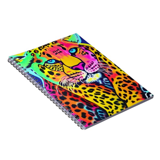 Colourful Rainbow Leopard Notebook (Right Side)