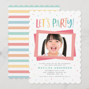 Colourful rainbow lets party birthday photo