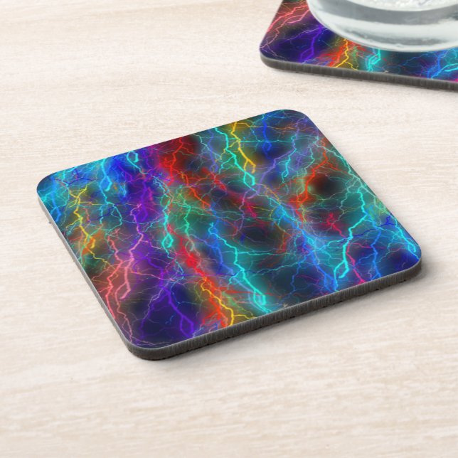 Colourful Rainbow Lightning  Storm Coaster (Left Side)