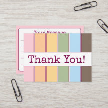 Colourful Rainbow Lined Thank You Note
