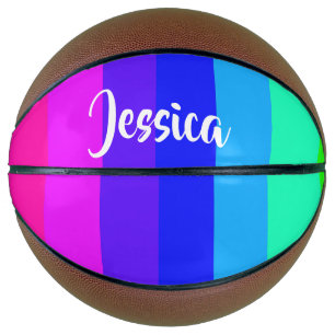Colourful rainbow lines basketball