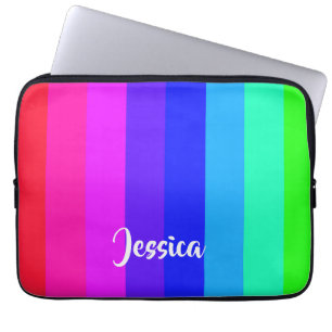 Colourful rainbow lines laptop sleeve