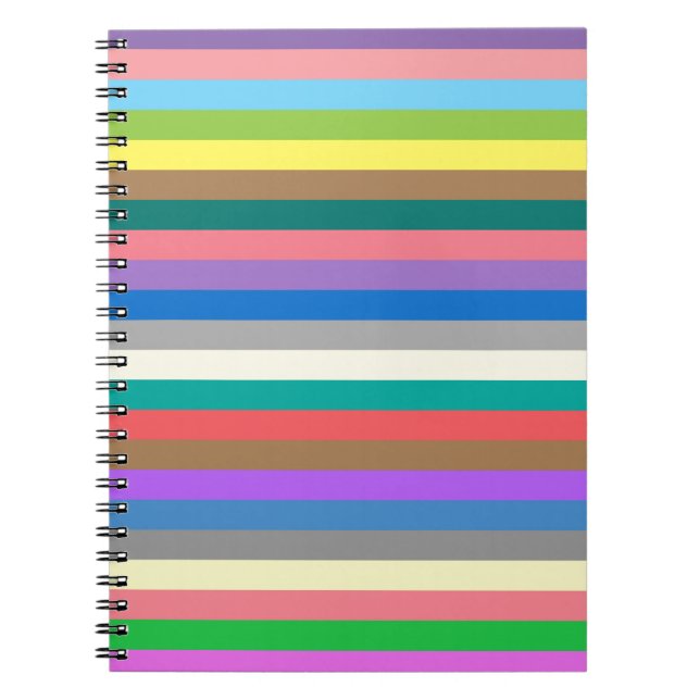 Colourful rainbow lines pattern notebook (Front)