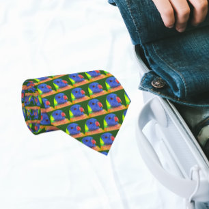 Colourful Rainbow Lorikeet Parrot Pattern Tie