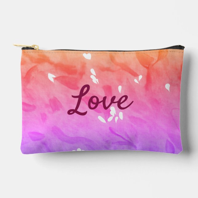 Colourful rainbow love pride lgbtq gay pattern tex accessory pouch (Front)