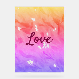 Colourful rainbow love pride lgbtq gay pattern tex acrylic sign