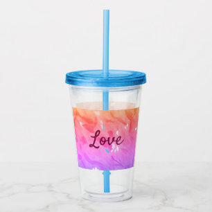 Colourful rainbow love pride lgbtq gay pattern tex acrylic tumbler