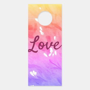 Colourful rainbow love pride lgbtq gay pattern tex door hanger