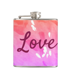 Colourful rainbow love pride lgbtq gay pattern tex hip flask