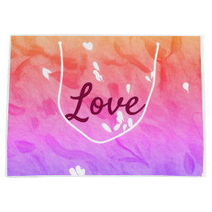 Colourful rainbow love pride lgbtq gay pattern tex large gift bag