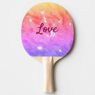Colourful rainbow love pride lgbtq gay pattern tex ping pong paddle