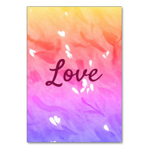 Colourful rainbow love pride lgbtq gay pattern tex table number