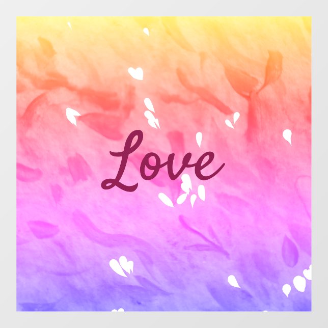 Colourful rainbow love pride lgbtq gay pattern tex window cling (Sheet)