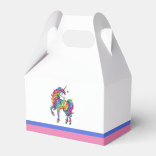 Colourful rainbow magical unicorn favour box