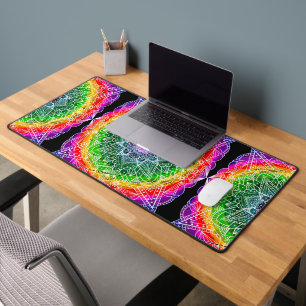 Colourful Rainbow Mandala Desk Mat