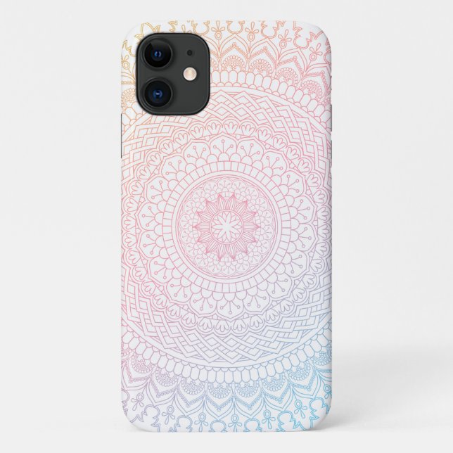 Colourful Rainbow Mandala iPhone Case (Back)