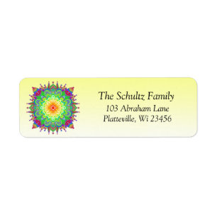 Colourful Rainbow Mandala Zen Label