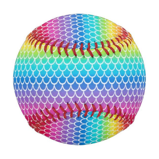 Colourful Rainbow Mermaid Baseball (Front)