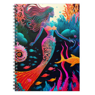 Colourful Rainbow Mermaid Fantasy Notebook