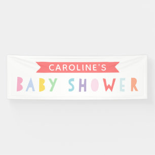 Colourful Rainbow Modern Baby Shower Banner