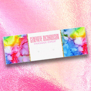 Colourful Rainbow Modern Earring Holder Display Mini Business Card